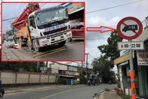 Xe bơm bê tông đi vào đường cấm cán chết người ở TP Thủ Đức