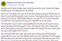 Bác bỏ thông tin hàng chục du học sinh Việt Nam đang bị kẹt lại ở Vũ Hán