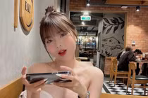 Nữ DJ Sài thành diện kiểu váy buông lơi đi ăn hàng