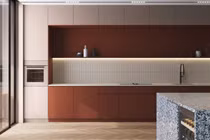 Các thiết kế nhà bếp chơi trội với màu nóng