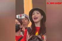 Hình ảnh Hòa Minzy cổ vũ tại SEA Games 32 gây sốt