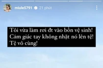 Miu Lê làm rơi điện thoại vào bồn vệ sinh và cái kết