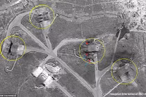 Ảnh vệ tinh chụp căn cứ không quân Syria bị Mỹ phá hủy