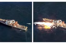 Hình ảnh tên lửa chống hạm Triều Tiên thiêu cháy tàu chiến