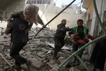 Cảnh tan hoang vụ không kích ở thủ đô Damascus