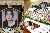 Hình ảnh tang lễ ngập tràn hoa trắng tiễn biệt Goo Hara