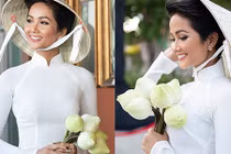 Tóc ngắn, H’hen Niê vẫn dịu dàng thế này khi diện áo dài