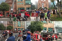 Khách quốc tế trầm trồ trước cuộc diễn tập chữa cháy ở TPHCM