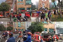 Khách quốc tế trầm trồ trước cuộc diễn tập chữa cháy ở TPHCM