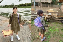 Con gái siêu mẫu Hà Anh thích thú trải nghiệm cuộc sống dân dã