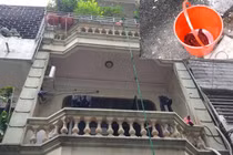 Bé 5 tháng tuổi được cho vào xô thoát khỏi đám cháy và loạt thoát hiểm thông minh