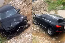 Cận cảnh Audi Q5 nát đầu sau cú húc đuôi xe tải