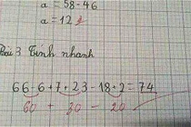 Bài toán tiểu học tính nhanh gây tranh cãi