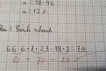 Bài toán tiểu học tính nhanh gây tranh cãi