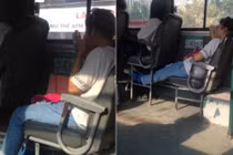 Hành động vô duyên của cô gái trên xe bus gây ức chế
