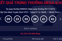 Lại có người trúng xổ số Vietlott hơn 56 tỷ đồng