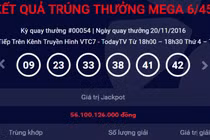 Lại có người trúng xổ số Vietlott hơn 56 tỷ đồng