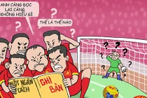 Hí họa HLV Hữu Thắng hóa thần rùa sau trận hòa Afghanistan