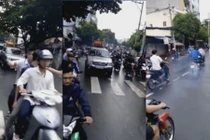 Hàng chục thanh niên đầu trần, nẹt pô gây náo loạn đám tang trên phố