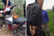 Bị đồng bọn bỏ rơi, kẻ trộm xe máy kiệt sức giữa đồng