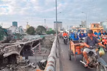 Cận cảnh phá dỡ cây cầu gần 100 tuổi ở Sài Gòn