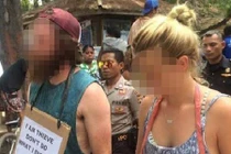 Du khách bị diễu phố vì ăn cắp ở Indonesia 