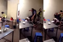 Gia đình ẩu đả trong quán ăn vì cô bồ nhí?