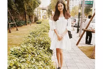 Nhan sắc Kỳ Hân biến đổi bất ngờ những tháng đầu thai kỳ