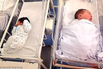 Gấp đôi trẻ bình thường, bé mới sinh đã nặng 7,4 kg