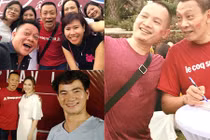 Nhà báo Lại Văn Sâm vui hết cỡ tại tiệc chia tay VTV