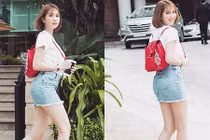 Hot Face sao Việt 24h: Ngọc Trinh mặc váy ngắn cũn dạo phố