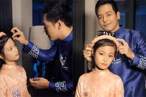 MC Phan Anh ân cần chăm sóc con gái làm mẫu nhí