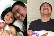 Ông xã Khánh Hiền bật khóc khi vợ sinh con ở Mỹ