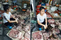Tranh cãi vụ người bán phá giá thịt lợn bị ném chất bẩn ở Hải Phòng