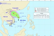 Vùng áp thấp trên Biển Đông mạnh lên thành áp thấp nhiệt đới