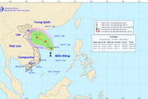 Vùng áp thấp trên Biển Đông mạnh lên thành áp thấp nhiệt đới
