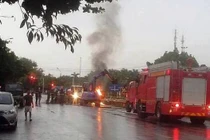 Xe tải bốc cháy ở Hưng Yên: Không phải do sét đánh?
