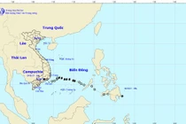 Áp thấp nhiệt đới đã vào đất liền Ninh Thuận-Bình Thuận