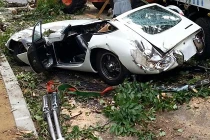 Toyota 2000GT hơn 1 triệu đô bị cây trăm tuổi đè bẹp