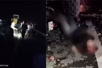 Hòa Bình: Tông vào xe lu, 2 người chết tại chỗ