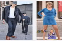 Cận cảnh người đàn ông và người phụ nữ cao nhất thế giới