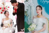 Chuyện tình cổ tích đời thực: cô dâu ngồi xe lăn vào lễ đường