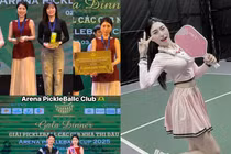 Đam mê bộ môn pickleball, em gái Văn Toàn “ẵm” luôn giải xịn