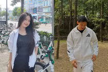 Vợ chồng Đoàn Văn Hậu “trốn con” dạo phố Hàn Quốc