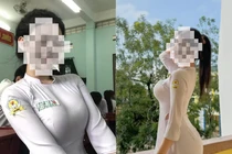 Nữ sinh lớp 12 gây tranh cãi khi diện áo dài quá gợi cảm