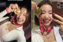 Huyền 2k4 đi cổ vũ Mixi Cup, nhan sắc cam thường gây bất ngờ