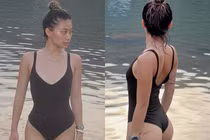 Danh tính cô gái tắm suối khoe vòng 3 đẫy đà