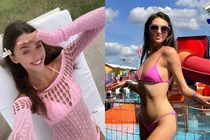 Những lần vợ Tây của Bùi Tiến Dũng diện bikini khoe dáng