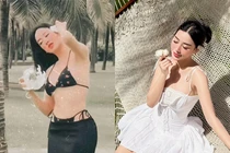 Tình cũ hot boy tuyển Việt Nam đi biển khoe giao diện bốc lửa