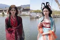 Đi tham quan cổ trấn, nhóm bạn nam hóa “tứ đại mỹ nhân“